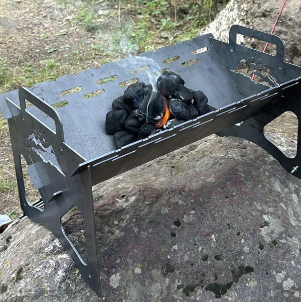 "Flat Pack Grill" - Portable Collapsible Grill for Camping - Image 5