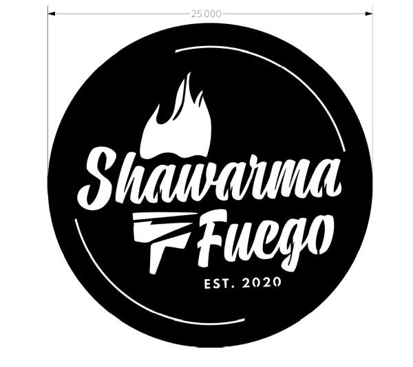 Custom Order for 3 Shawarma Fuego logo signs