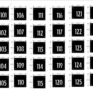 Custom Order for 29 apartment numbers and 7 room signs